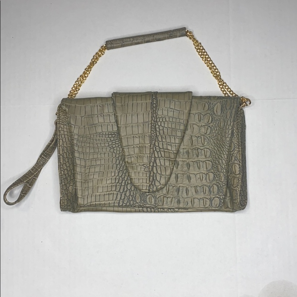 Faux Snakeskin Clutch